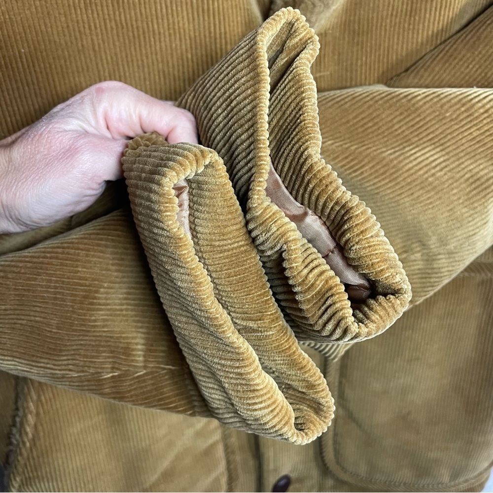 Vintage 70s Corduroy Faux Fur Sherpa Lined Towncraft Rancher Coat Jacket - Picture 7 of 16